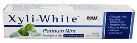 NOW Foods Solutions Xyli White Toothpaste Gel with Baking Soda Platinum Mint